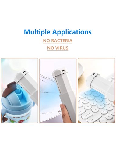 Mini αποστειρωτής υπεριώδους ακτινοβολίας UVC UVS-WH, φορητός, λευκός