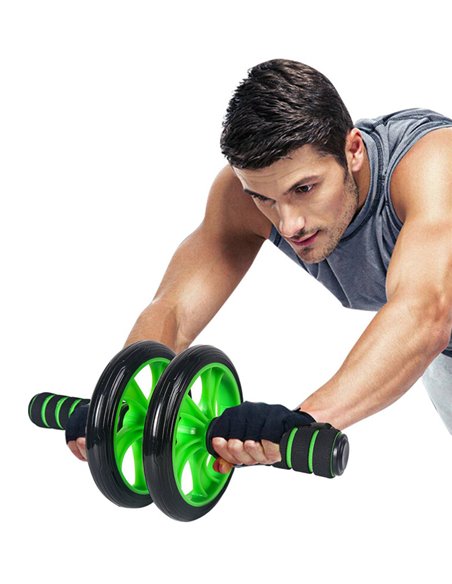 Ρόδα κοιλιακών AB Wheel GYM-0001, μαύρο-πράσινο