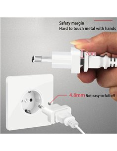 POWERTECH αντάπτορας πρίζας US σε EU PT-927, με ασφάλεια, 4.8mm, λευκός