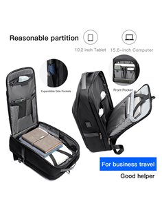 ARCTIC HUNTER τσάντα πλάτης B00403 με θήκη laptop 15.6", USB, 19L, μαύρη