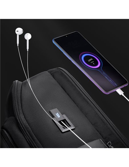 ARCTIC HUNTER τσάντα πλάτης B00403 με θήκη laptop 15.6", USB, 19L, γκρι