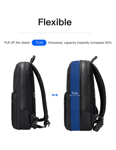 ARCTIC HUNTER τσάντα πλάτης B00410 με θήκη laptop 15.6", πτυσσόμενη, 21L, μαύρη