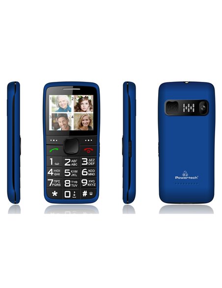 POWERTECH Κινητό Τηλέφωνο Sentry Eco PTM-24, SOS Call, με φακό, μπλε