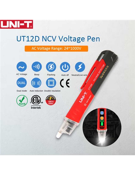 UNI-T ανιχνευτής τάσης ΑC UT12D-EU, 24V~1000V