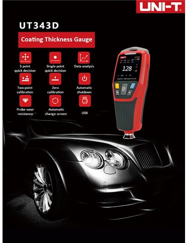 UNI-T ψηφιακός μετρητής πάχους χρώματος UT343D