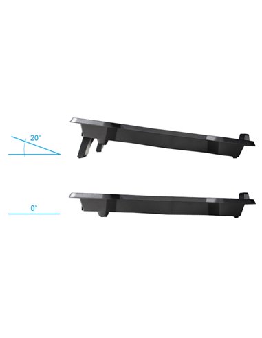 POWERTECH Βάση & ψύξη laptop PT-930, έως 15.6", 2x 125mm fan, LED, μαύρο