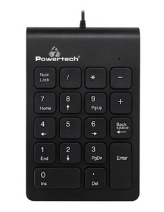 POWERTECH ενσύρματο αριθμητικό πληκτρολόγιο PT-938, USB, μαύρο