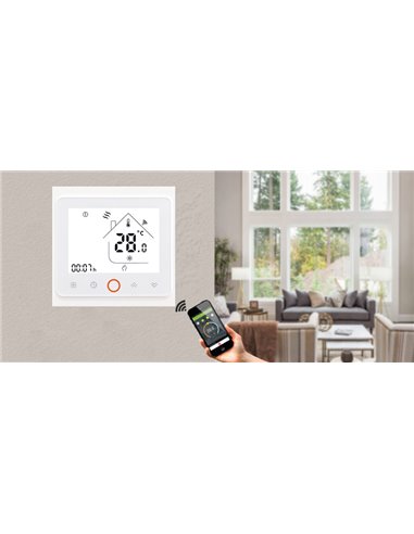 Smart θερμοστάτης πετρελαίου BHT-002-GBLW, WiFi, χωνευτός, λευκός