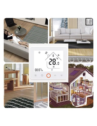 Θερμοστάτης αερίου BHT-002-GC, χωνευτός, λευκός