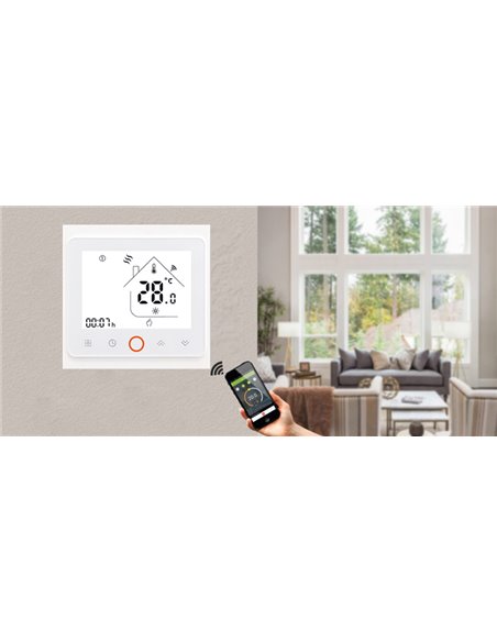 Smart θερμοστάτης αερίου BHT-002-GCLW, WiFi, χωνευτός, λευκός