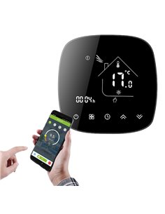 Smart θερμοστάτης αερίου BHT-001-GCLW, WiFi, χωνευτός, μαύρος