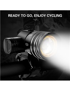 Εμπρόσθιο φως ποδηλάτου BIKE-0028, 1500LM, 300m, IPX-6, μαύρο