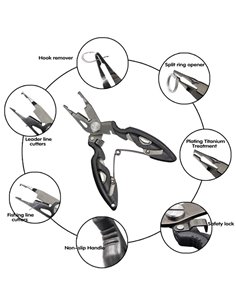Ανοξείδωτη πένσα-ψαλιδάκι ψαρέματος FISH-0003, μαύρο