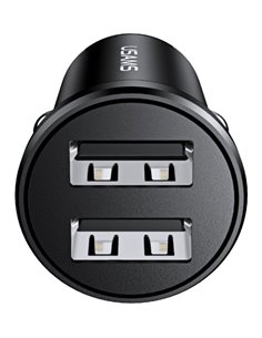 USAMS φορτιστής αυτοκινήτου C20, 2x USB, 2.4A, μαύρος