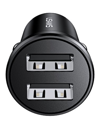 USAMS φορτιστής αυτοκινήτου C20, 2x USB, 2.4A, μαύρος