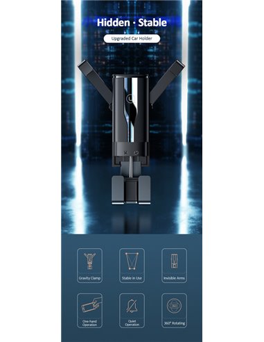 USAMS βάση smartphone για αυτοκίνητο US-ZJ058, μαύρη