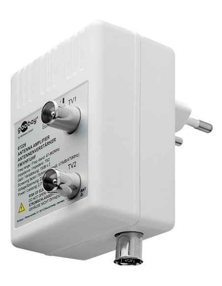 GOOBAY ενισχυτής κεραίας 67226, 2 συσκευές, DVB-T DVB-T2 DVB-C, λευκός