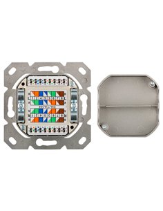 GOOBAY επιτοίχια πρίζα CAT 6a 68572, 2x RJ45, 80x80mm, λευκή