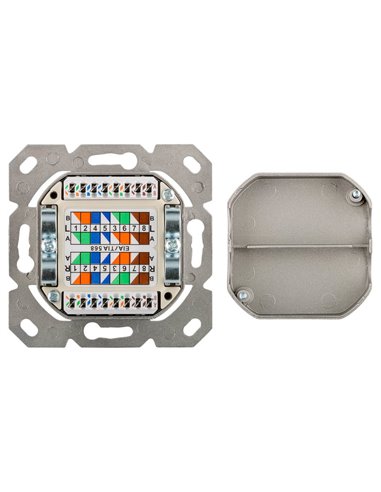 GOOBAY επιτοίχια πρίζα CAT 6a 68572, 2x RJ45, 80x80mm, λευκή