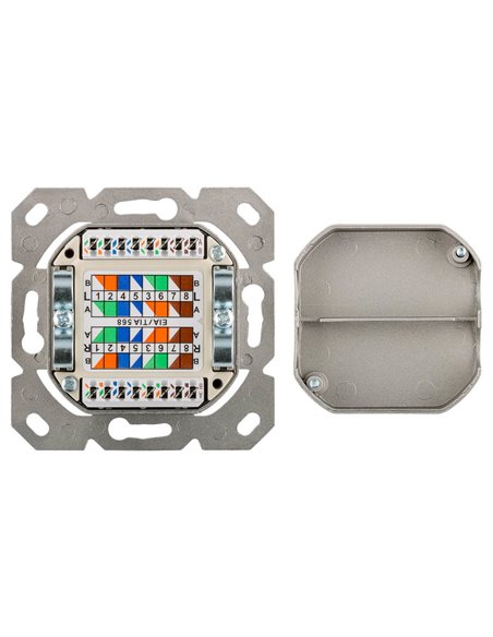 GOOBAY επιτοίχια πρίζα CAT 6a 68572, 2x RJ45, 80x80mm, λευκή