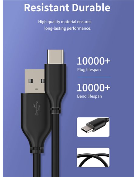 CABLETIME καλώδιο USB-C σε USB U323A, 3A, 480Mbps, 0.25m, μαύρο
