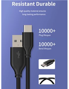 CABLETIME καλώδιο USB-C σε USB U323A, 3A, 480Mbps, 1m, μαύρο