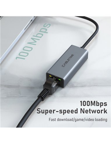 CABLETIME αντάπτορας δικτύου CT-AML100, USB, 100Mbps Ethernet, γκρι