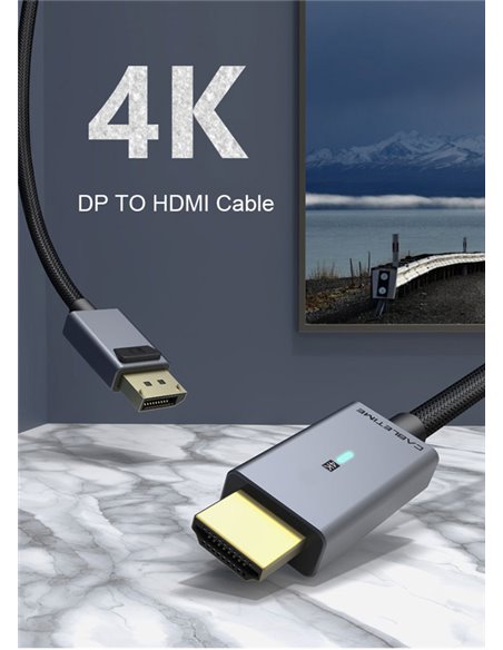 CABLETIME καλώδιο DisplayPort σε HDMI CT-P02G4K, 4K, 1.8m, μαύρο