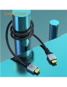 CABLETIME καλώδιο HDMI 2.1 CT-HM8K, 8K/60Hz, 48Gbps, 28AWG, 1m, μαύρο