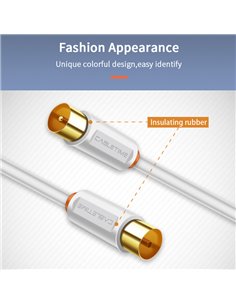 CABLETIME καλώδιο κεραίας CT-AV101, 75 Ohm, 1m, λευκό