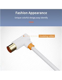 CABLETIME καλώδιο κεραίας CT-AV101, γωνιακό, 75 Ohm, 3m, λευκό