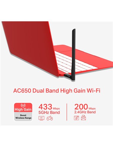 MERCUSYS ασύρματος USB αντάπτορας δικτύου MU6H, 650Mbps, 2.4/5GHz, V 1.0