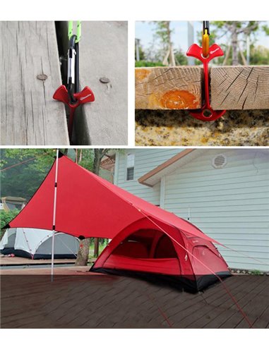 POWERTECH πασαλάκια σκηνής για ξύλινο δάπεδο TOOL-0071, μαύρο, 4τμχ