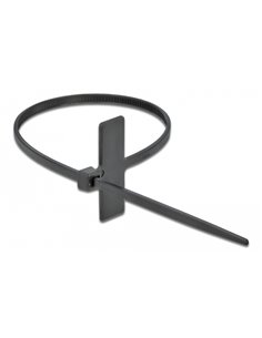 POWERTECH δεματικά καλωδίων TIES-033 με ετικέτα, 100x2.5mm, μαύρα, 25τμχ