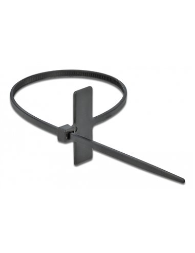 POWERTECH δεματικά καλωδίων TIES-033 με ετικέτα, 100x2.5mm, μαύρα, 25τμχ