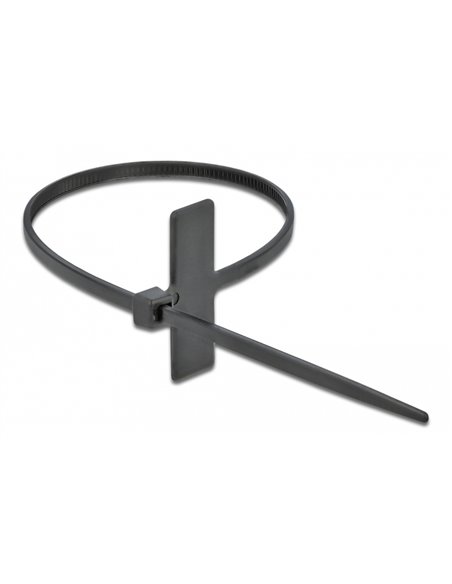 POWERTECH δεματικά καλωδίων TIES-033 με ετικέτα, 100x2.5mm, μαύρα, 25τμχ