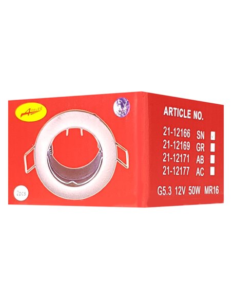 ADELEQ μεταλλικό πλαίσιο spot για G5.3, χωνευτό, 12V, 50W, inox, 2τμχ