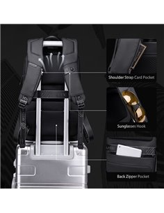 ARCTIC HUNTER τσάντα πλάτης B00443 με θήκη laptop 15.6, USB, 19L, μαύρη