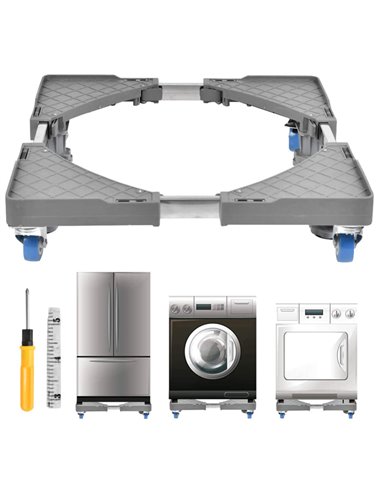 Βάση λευκών συσκευών TOOL-0072, με ρόδες, ρυθμιζόμενη, max 400kg, γκρι