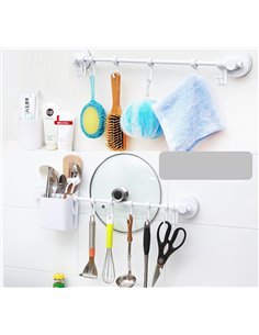 ECOCO κρεμάστρα τοίχου για κουζίνα-μπάνιο E1504, 8 x 5 x 53.5cm, λευκή