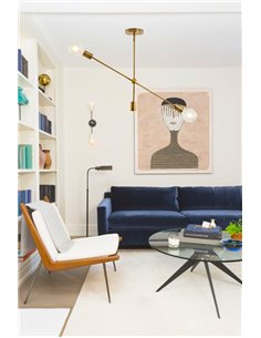 POWERTECH φωτιστικό οροφής HLL-0033, 2x E27, μεταλλικό, chrome gold