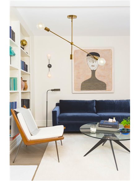 POWERTECH φωτιστικό οροφής HLL-0033, 2x E27, μεταλλικό, chrome gold