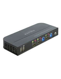 DELOCK HDMI KVM Switch 11481, 2 ports, USB 3.0, Audio, 4K/60Hz, μαύρο