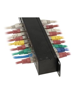 DELOCK patch panel 43295, 19"/1U, CAT 6, 24x coupler RJ45 ports, μαύρο