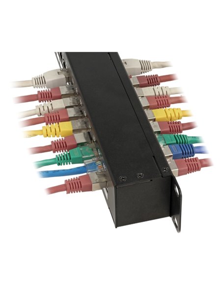 DELOCK patch panel 43295, 19"/1U, CAT 6, 24x coupler RJ45 ports, μαύρο