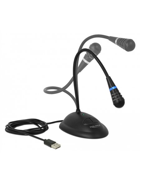 DELOCK μικρόφωνο με βάση και mute button 65871, USB, 1.7m, μαύρο