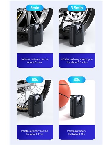 USAMS mini συμπιεστής αέρος αυτοκινήτου US-ZB215, μαύρος