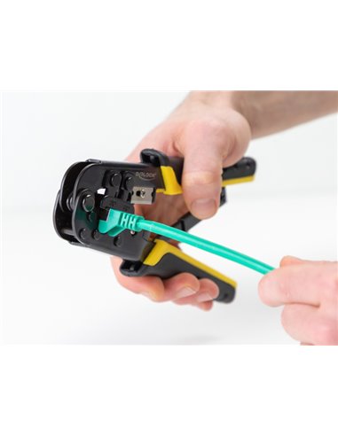 DELOCK εργαλείο πτύχωσης με απογυμνωτή καλωδίων RJ45/12/11 90520, 8+6P