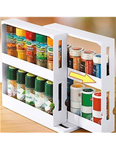 Επιτραπέζια βάση μπαχαρικών HUH-0038, 28 x 10.5 x 28cm, λευκή