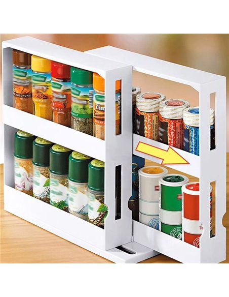 Επιτραπέζια βάση μπαχαρικών HUH-0038, 28 x 10.5 x 28cm, λευκή